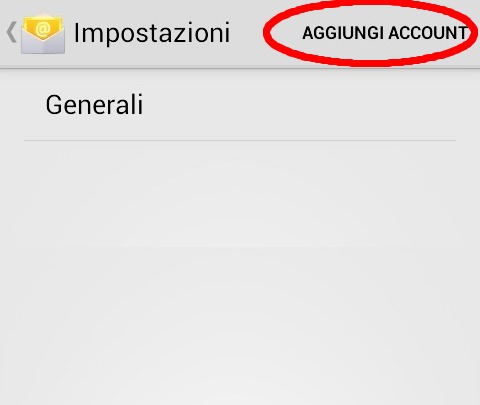 Impostazioni aggiungi account