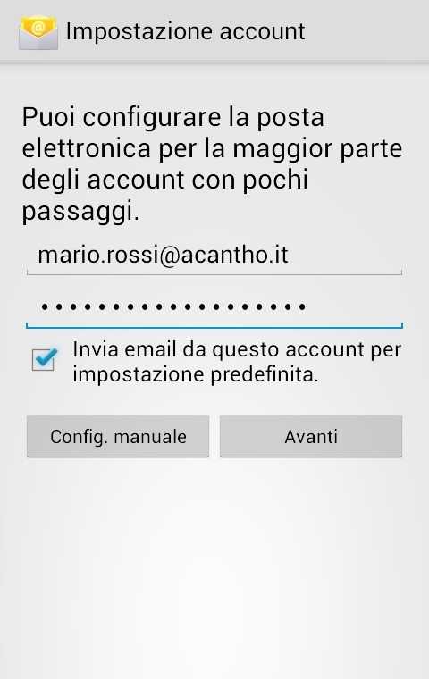 Impostazioni account