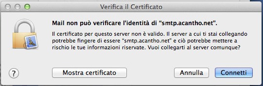 Mail non puo' verificare l'identita'