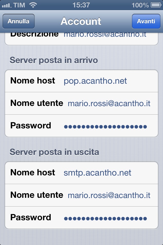 Finestra configurazione account 02