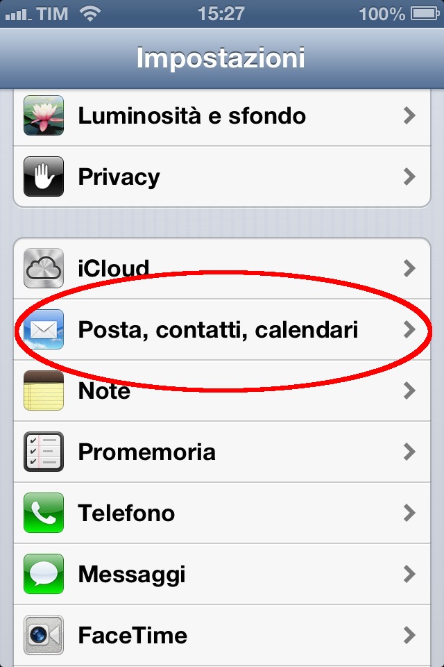 Posta, contatti, calendari