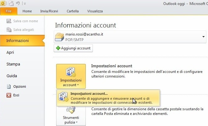 Impostazioni Account