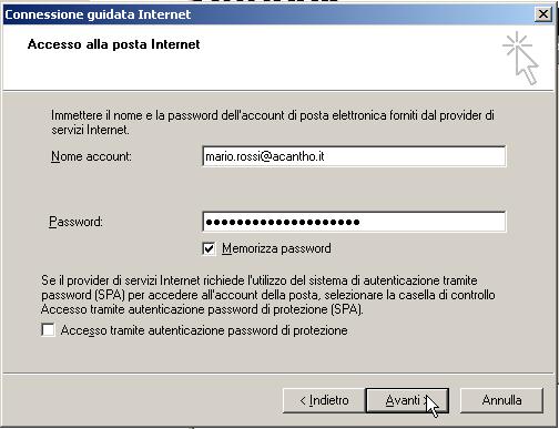 Accesso alla posta Internet