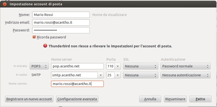 Configurazione server