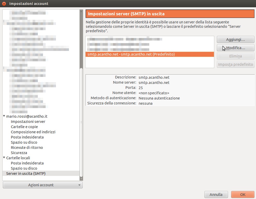 Modifica in uscita SMTP