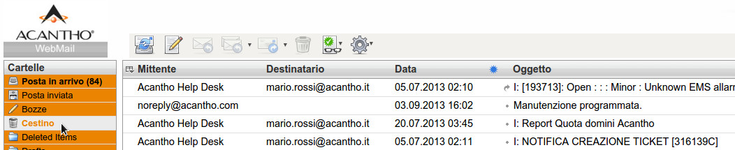 Schermata cestino